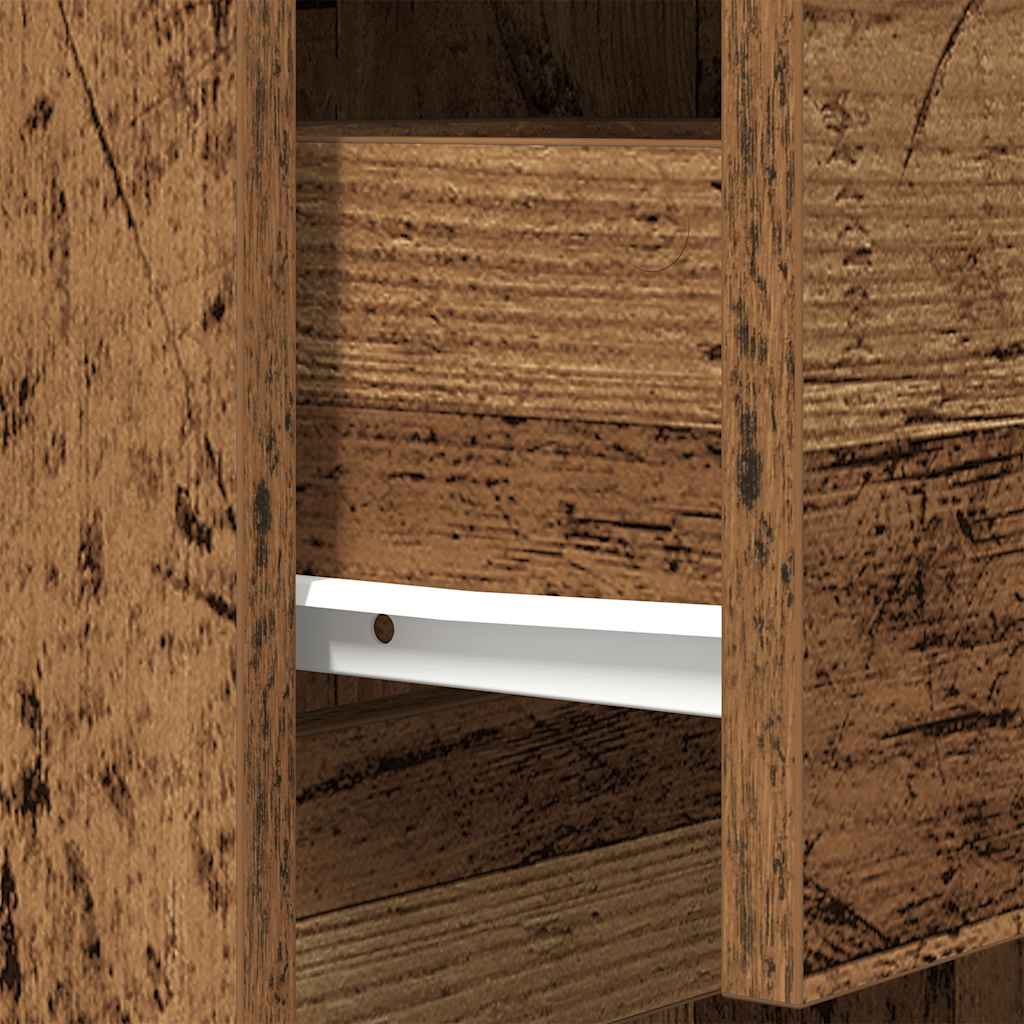 vidaXL Nachtkastje 39x35x125 cm bewerkt hout wit - Aashly