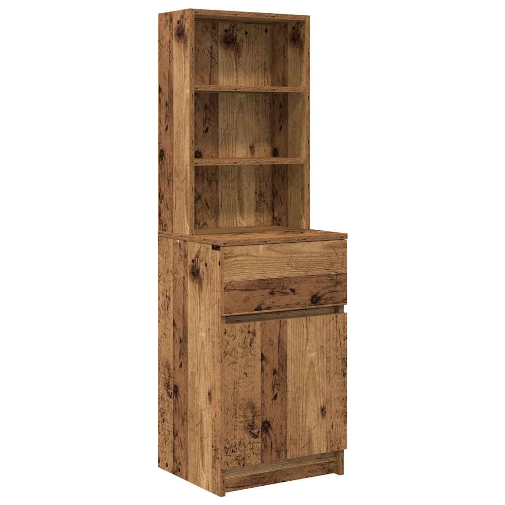 vidaXL Nachtkastje 39x35x125 cm bewerkt hout wit - Aashly