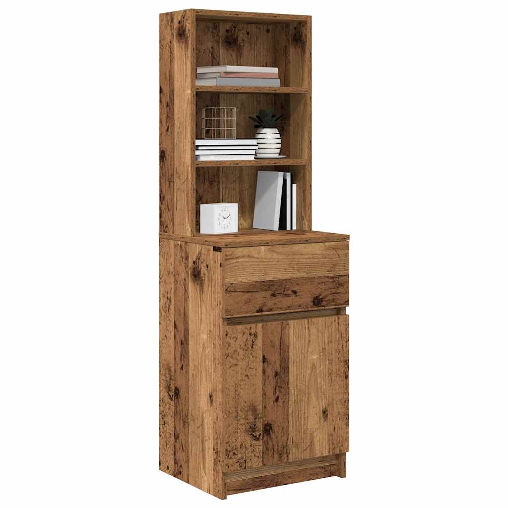 vidaXL Nachtkastje 39x35x125 cm bewerkt hout wit - Aashly
