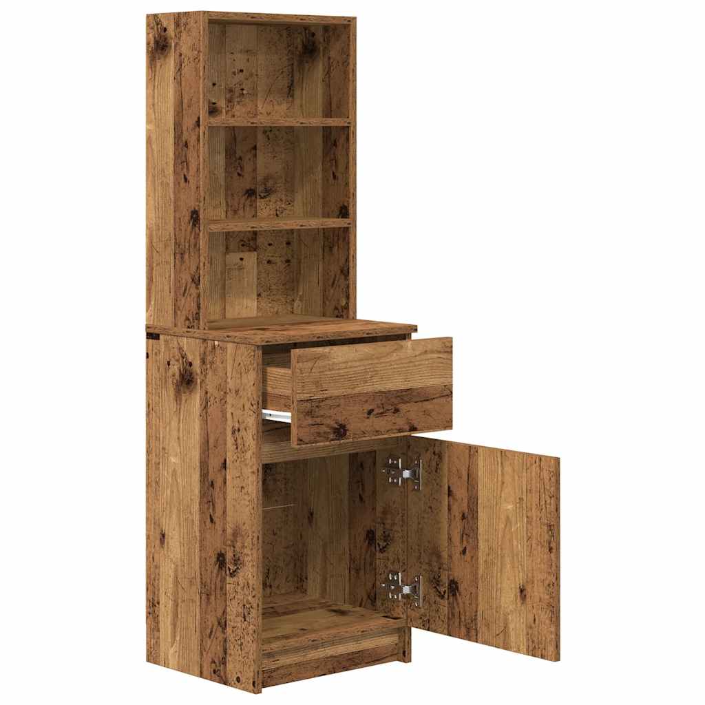 vidaXL Nachtkastje 39x35x125 cm bewerkt hout wit - Aashly