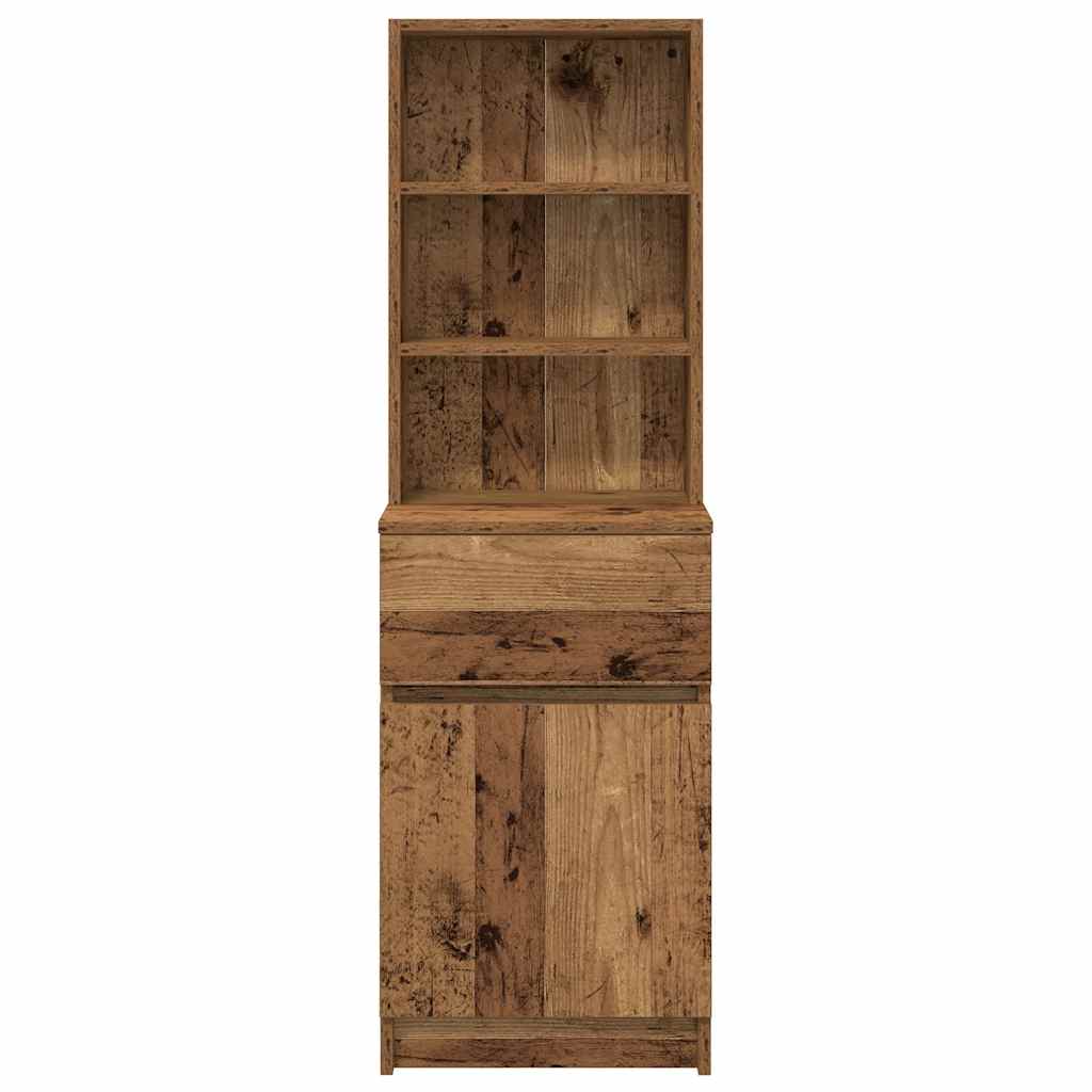vidaXL Nachtkastje 39x35x125 cm bewerkt hout wit - Aashly