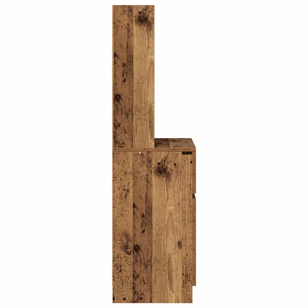 vidaXL Nachtkastje 39x35x125 cm bewerkt hout wit - Aashly