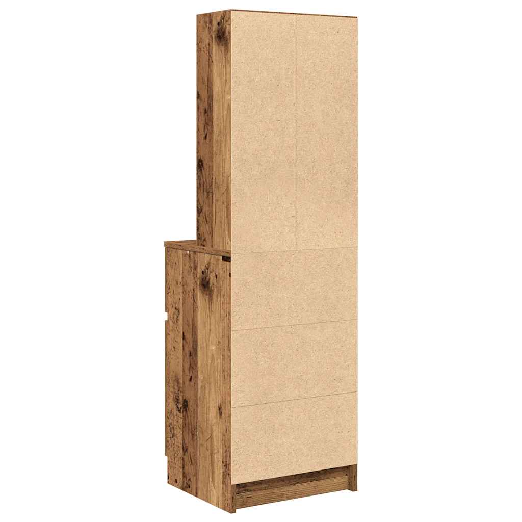 vidaXL Nachtkastje 39x35x125 cm bewerkt hout wit - Aashly