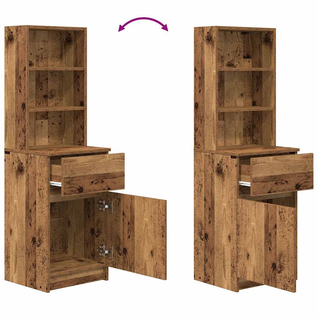 vidaXL Nachtkastje 39x35x125 cm bewerkt hout wit - Aashly