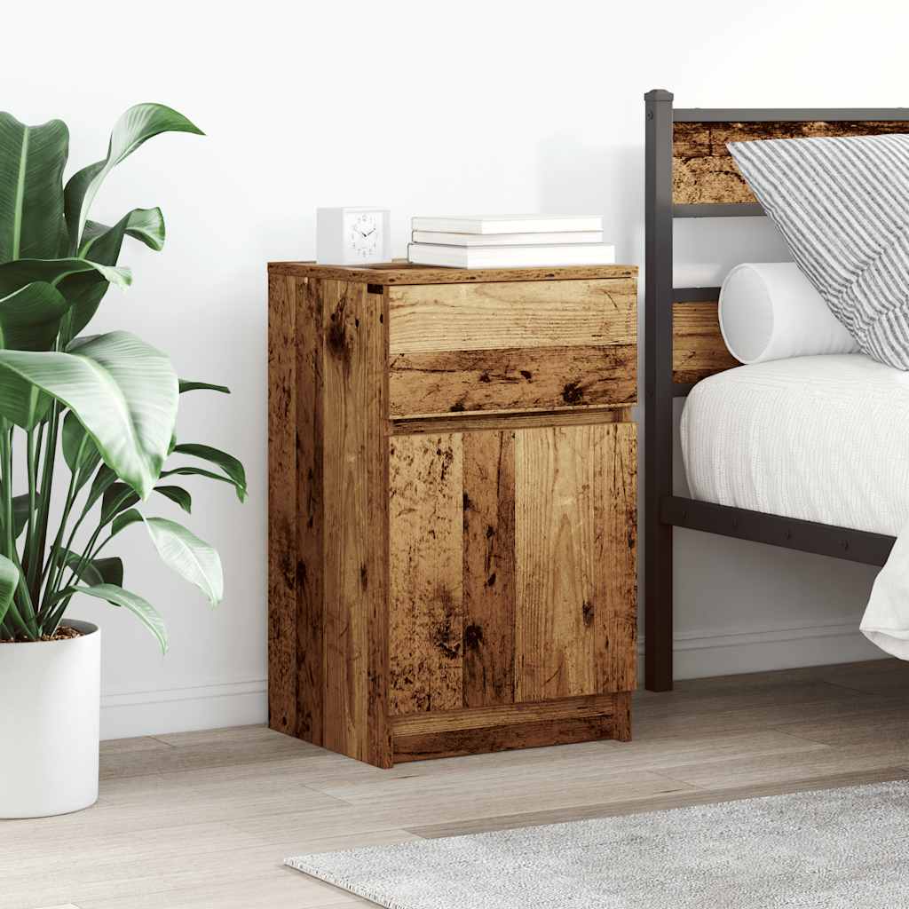 vidaXL Nachtkastjes 2 st 39x35x65 cm bewerkt hout sonoma eikenkleurig - Aashly
