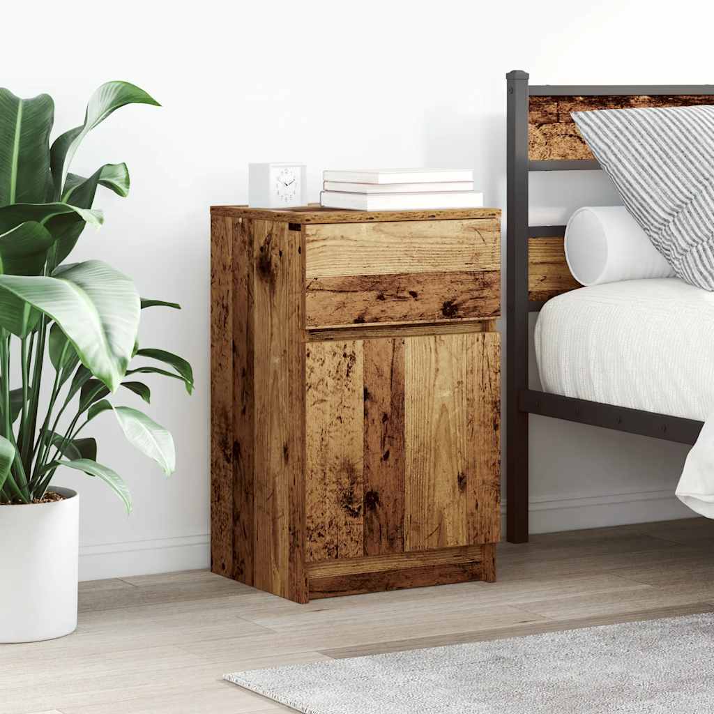 vidaXL Nachtkastjes 2 st 39x35x65 cm bewerkt hout sonoma eikenkleurig - Aashly