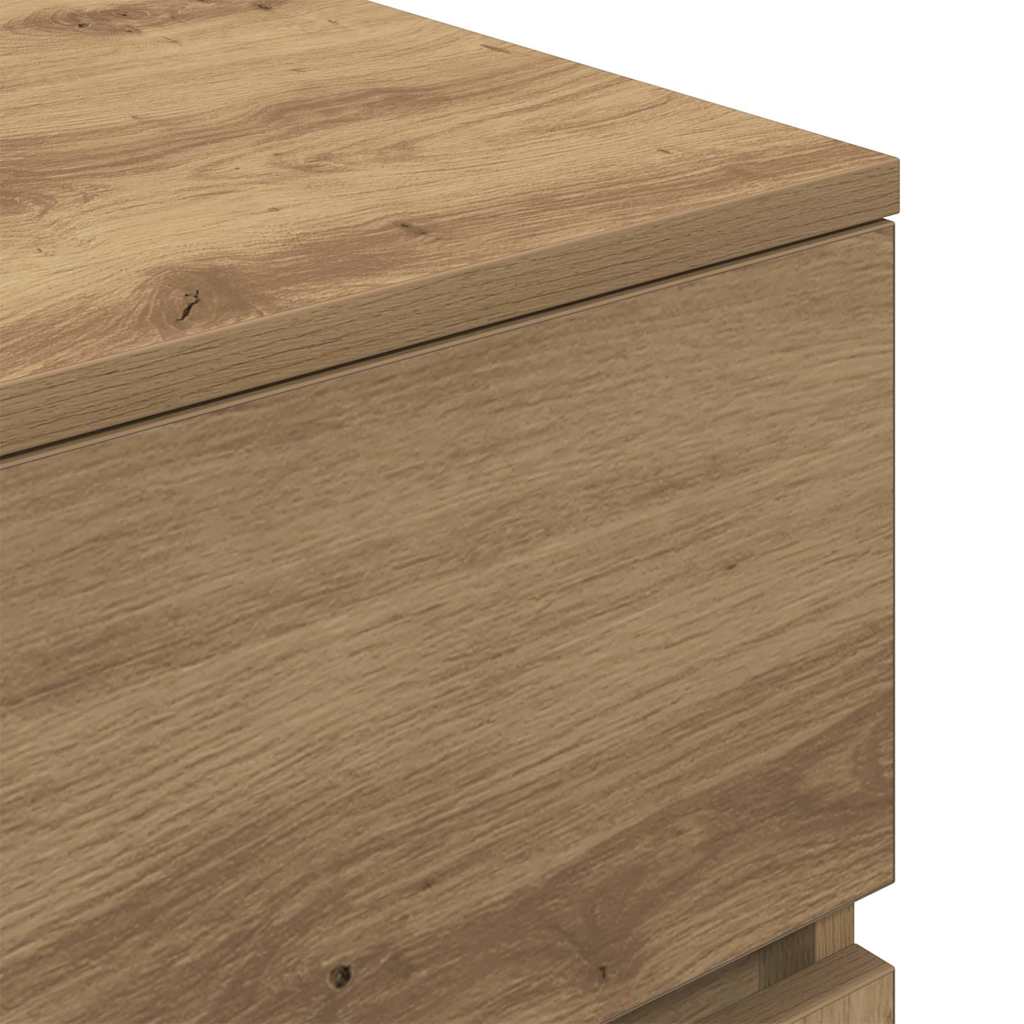 vidaXL Nachtkastjes 2 st 39x35x65 cm bewerkt hout sonoma eikenkleurig - Aashly