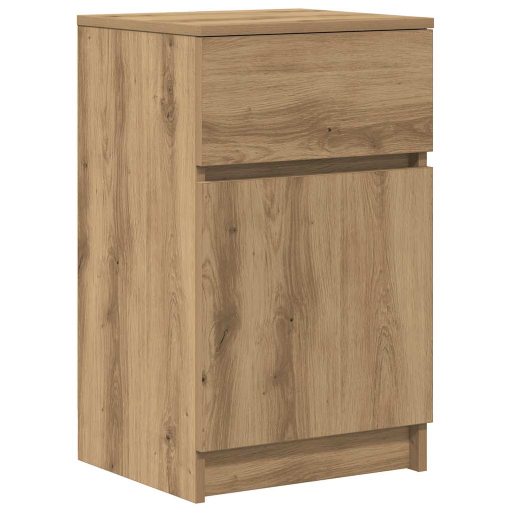 vidaXL Nachtkastjes 2 st 39x35x65 cm bewerkt hout sonoma eikenkleurig - Aashly