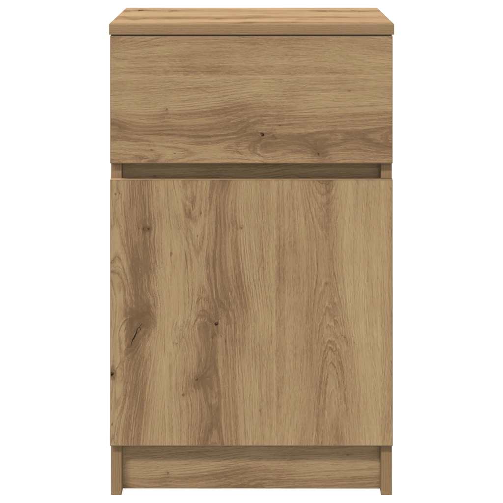vidaXL Nachtkastjes 2 st 39x35x65 cm bewerkt hout sonoma eikenkleurig - Aashly
