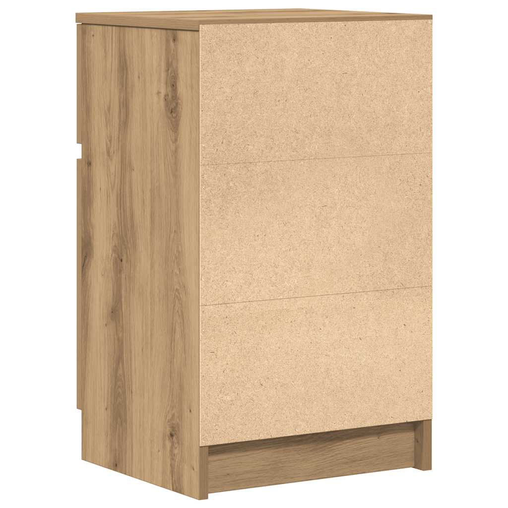 vidaXL Nachtkastjes 2 st 39x35x65 cm bewerkt hout sonoma eikenkleurig - Aashly