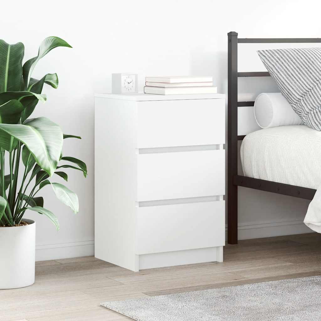 vidaXL Nachtkastje met 3 lades 39x35x65 cm zwart - Aashly
