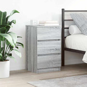 vidaXL Nachtkastje met 3 lades 39x35x65 cm zwart - Aashly