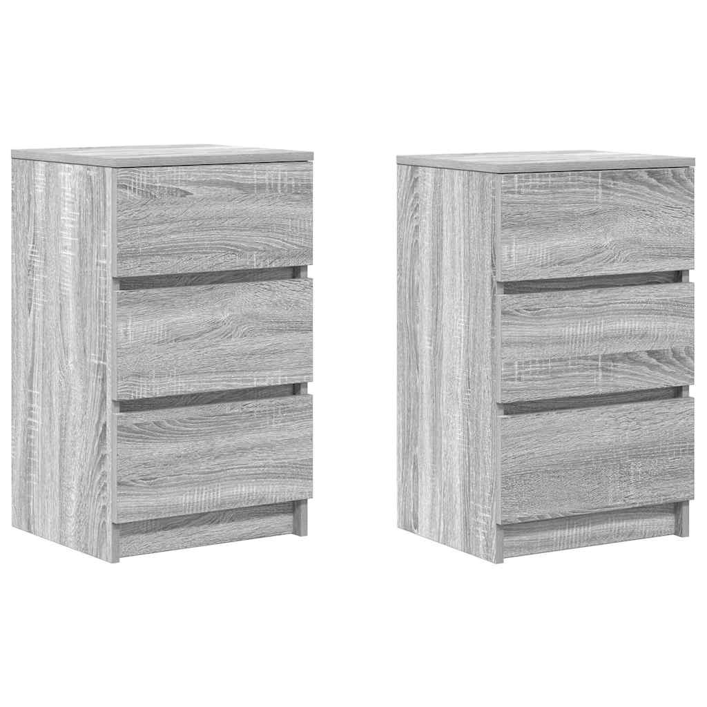 vidaXL Nachtkastje met 3 lades 39x35x65 cm zwart - Aashly