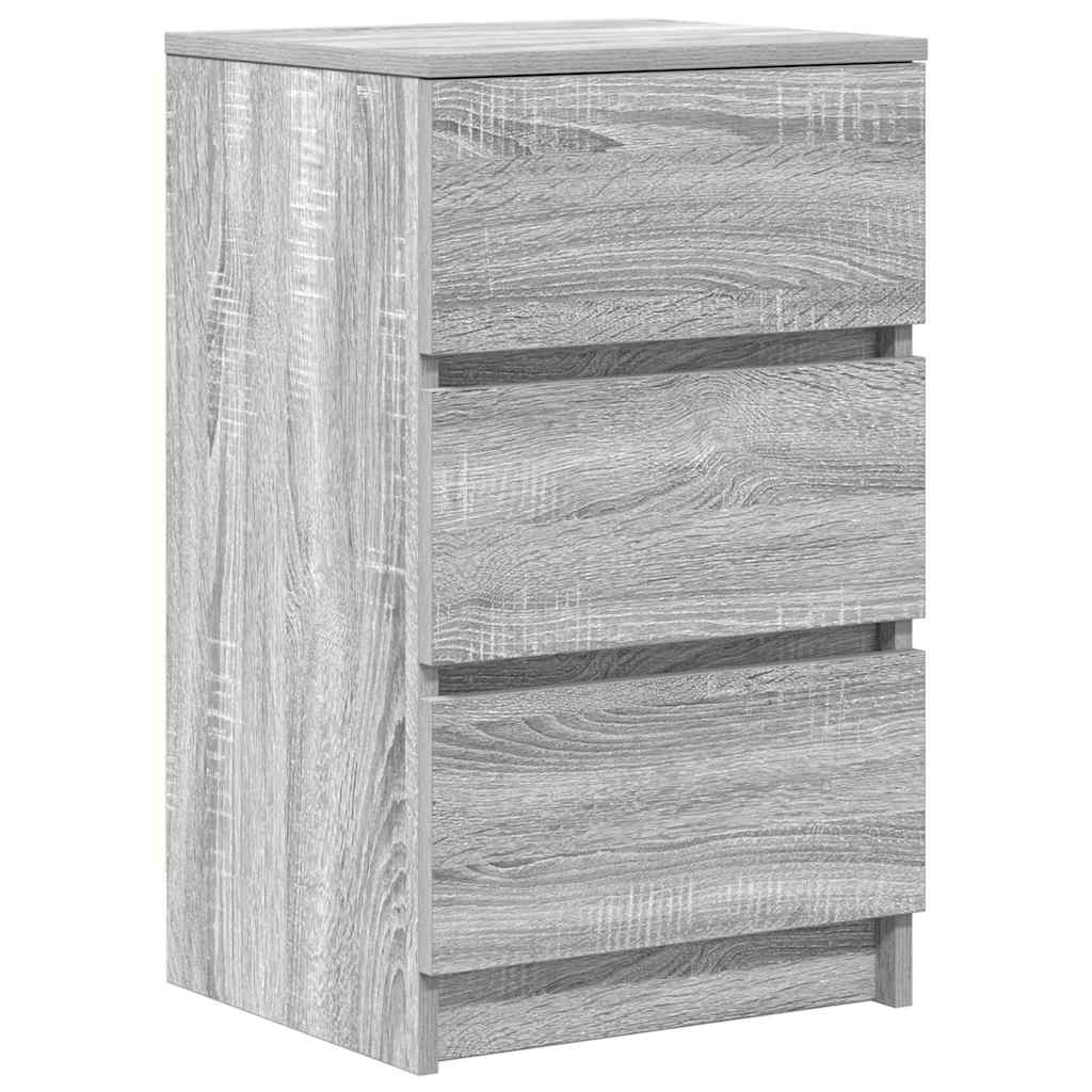 vidaXL Nachtkastje met 3 lades 39x35x65 cm zwart - Aashly