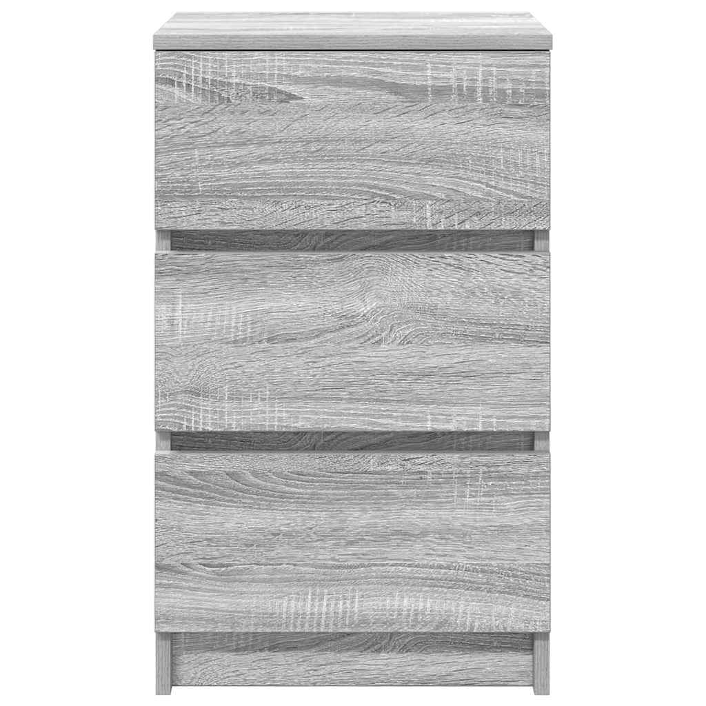 vidaXL Nachtkastje met 3 lades 39x35x65 cm zwart - Aashly