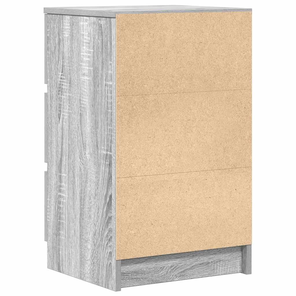 vidaXL Nachtkastje met 3 lades 39x35x65 cm zwart - Aashly