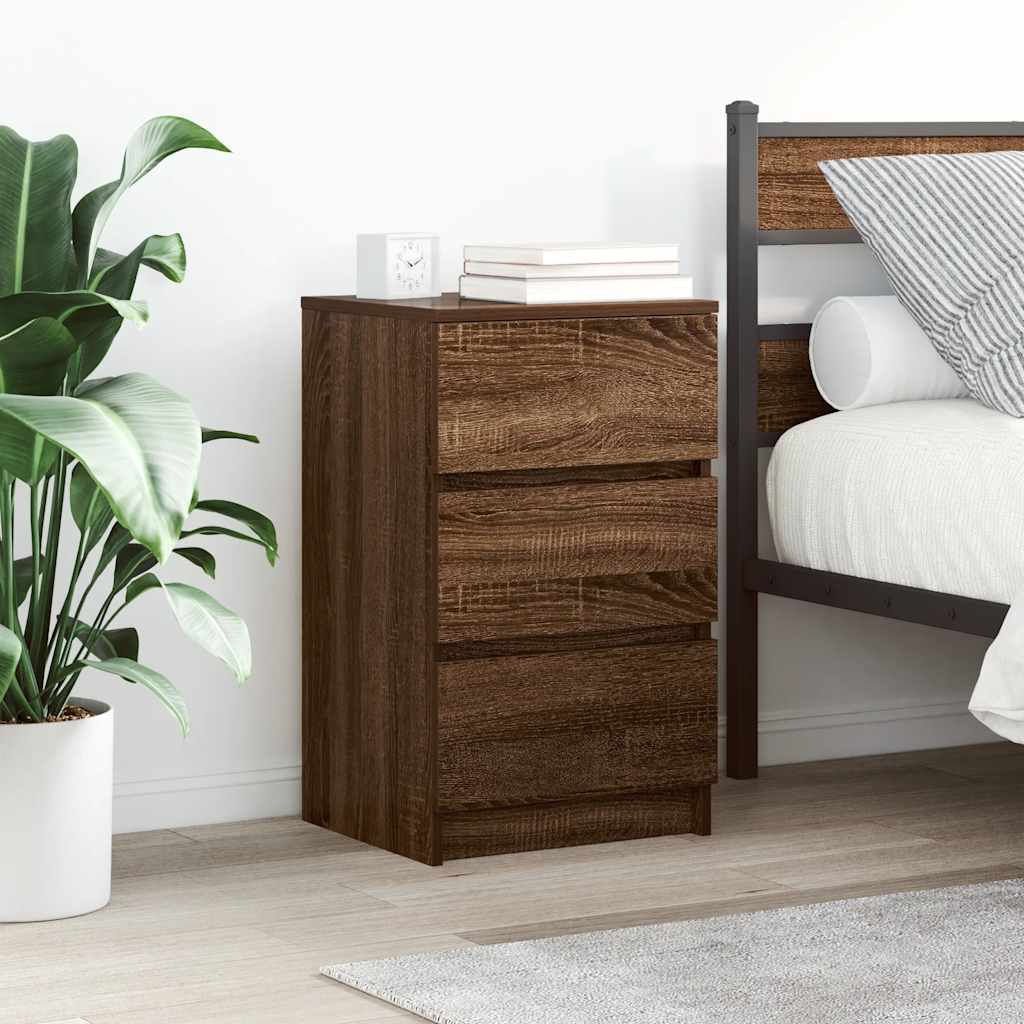vidaXL Nachtkastje met 3 lades 39x35x65 cm zwart - Aashly