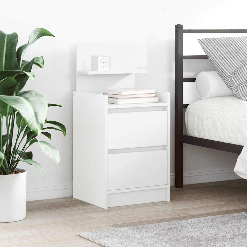 vidaXL Nachtkastjes met 2 lades 2 st 38x34x80 cm zwart - Aashly