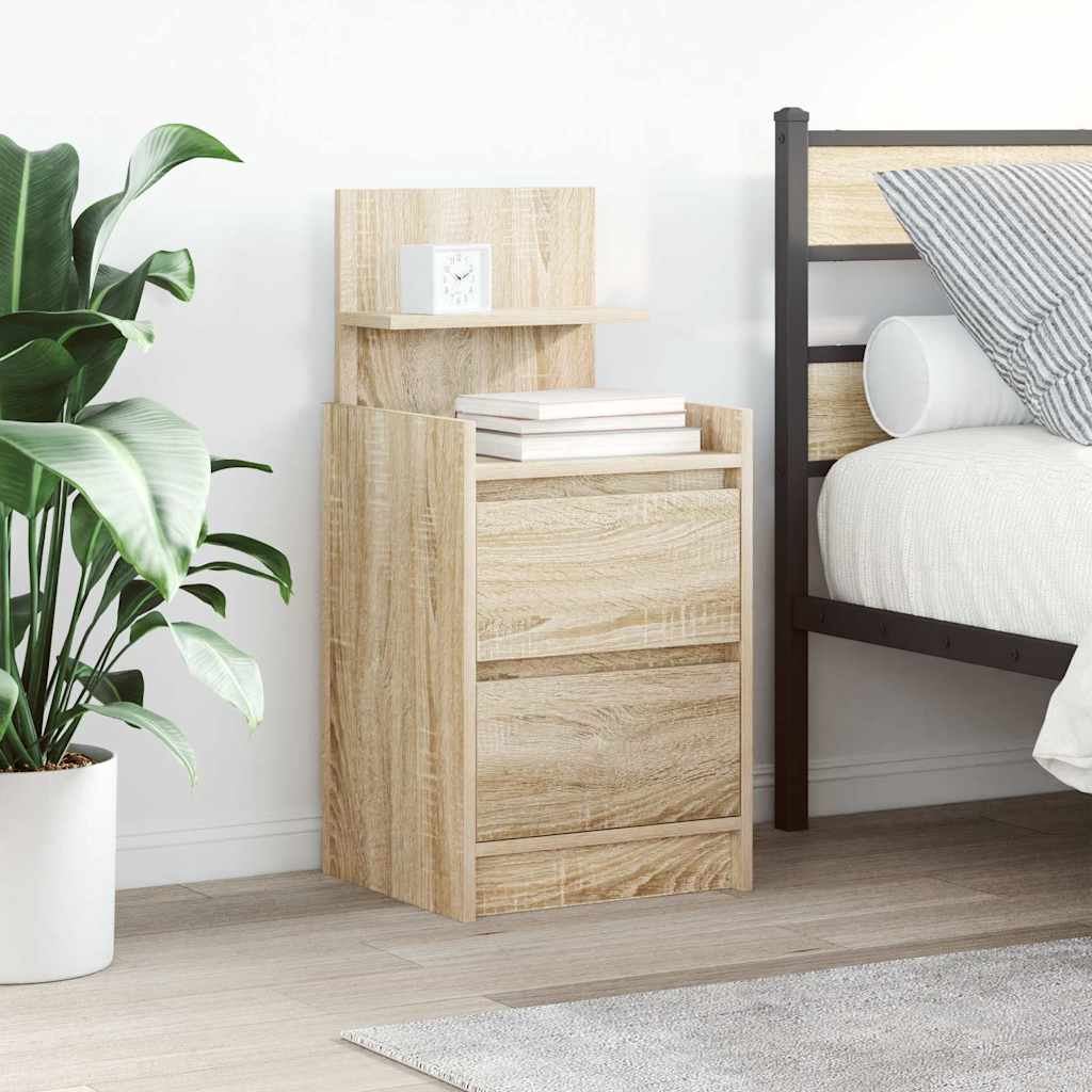 vidaXL Nachtkastjes met 2 lades 2 st 38x34x80 cm zwart - Aashly