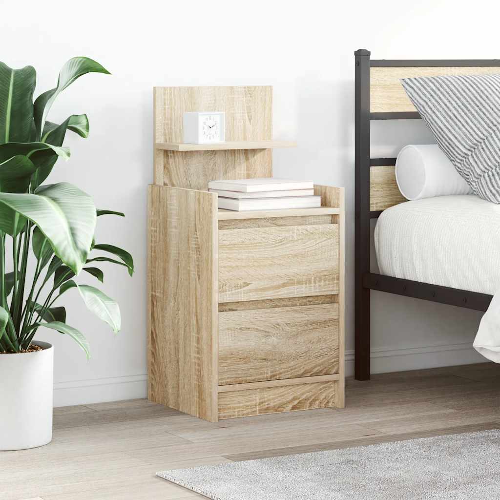 vidaXL Nachtkastjes met 2 lades 2 st 38x34x80 cm zwart - Aashly