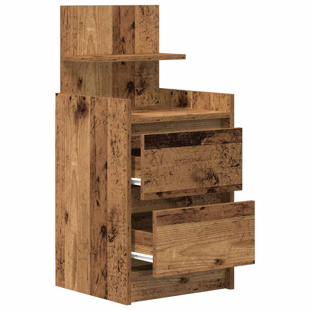 vidaXL Nachtkastjes met 2 lades 2 st 38x34x80 cm zwart - Aashly