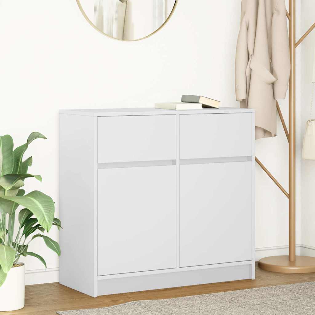 vidaXL Dressoir met lade 80x34x76 cm spaanplaat betongrijs - Aashly