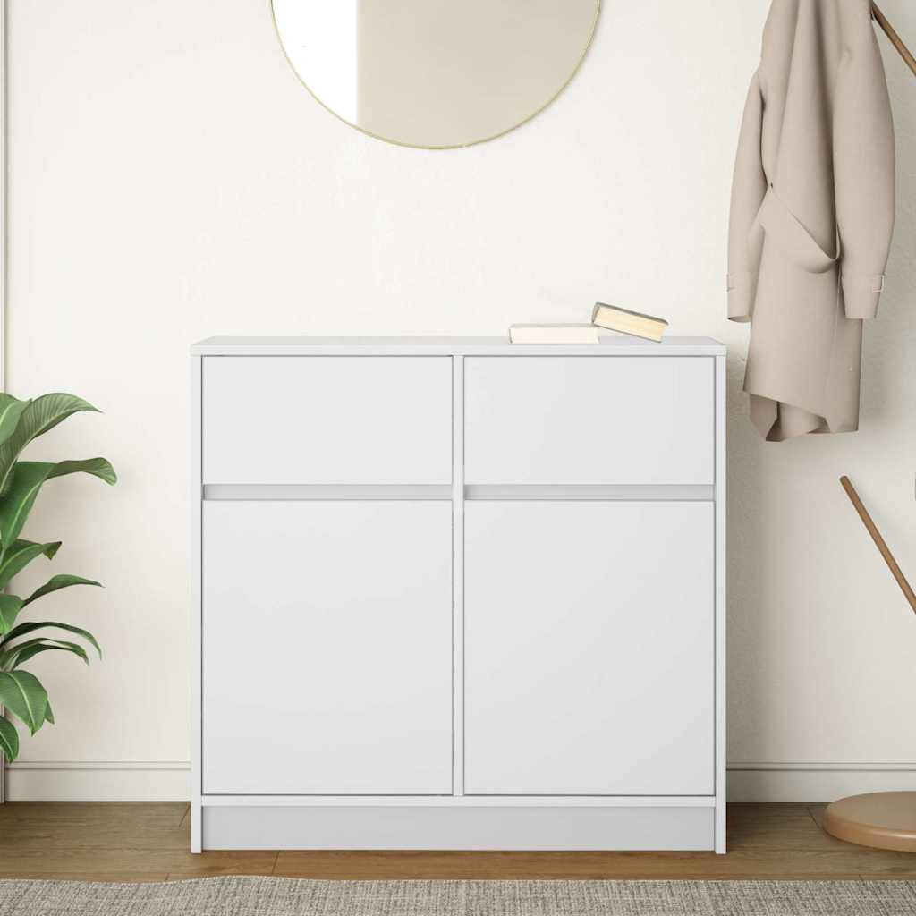 vidaXL Dressoir met lade 80x34x76 cm spaanplaat betongrijs - Aashly