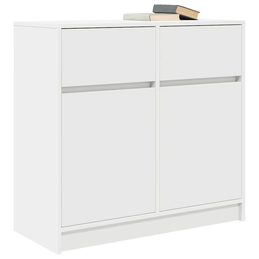 vidaXL Dressoir met lade 80x34x76 cm spaanplaat betongrijs - Aashly