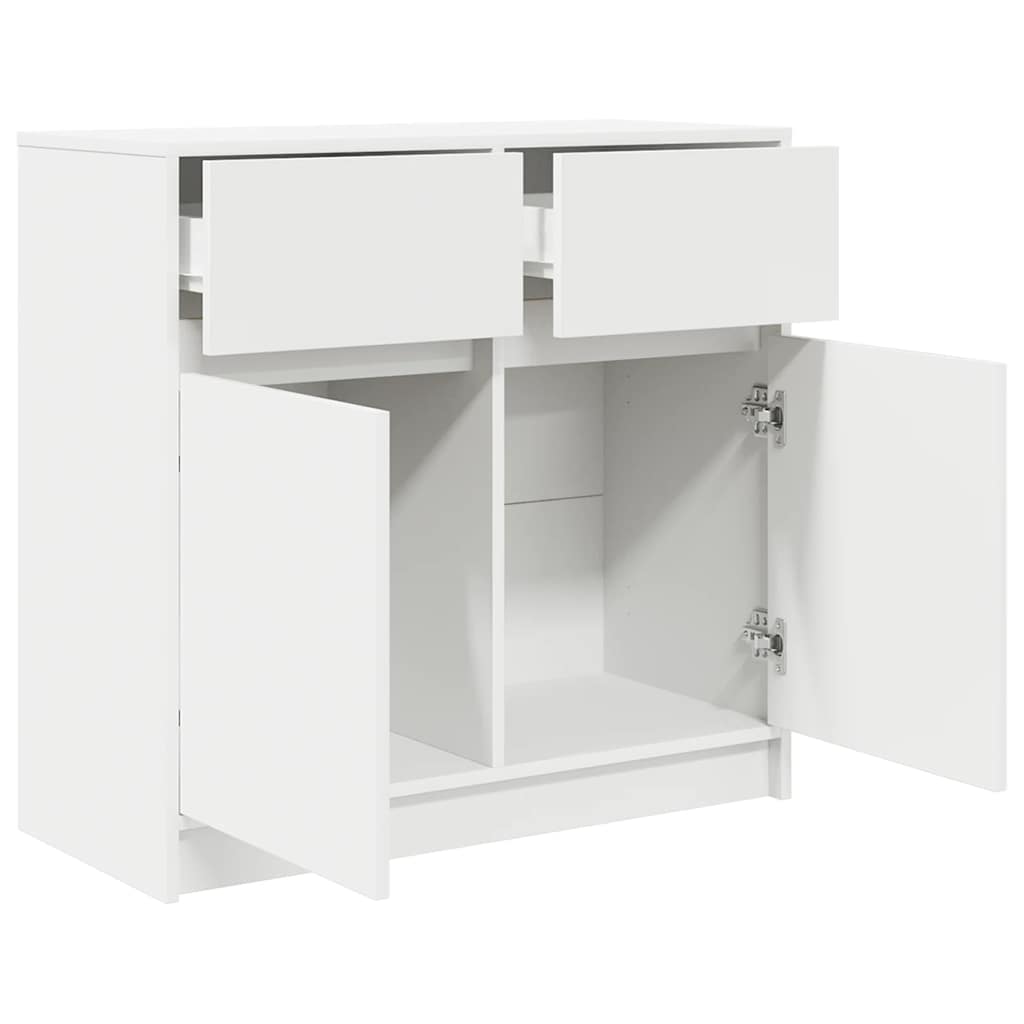 vidaXL Dressoir met lade 80x34x76 cm spaanplaat betongrijs - Aashly