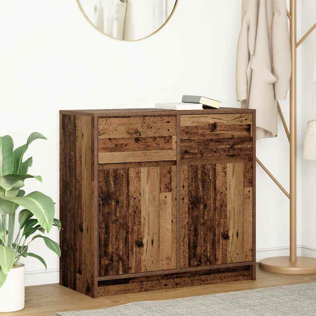 vidaXL Dressoir met lade 80x34x76 cm spaanplaat betongrijs - Aashly