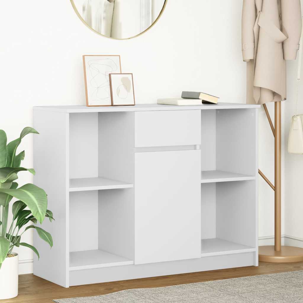 vidaXL Dressoir met lade 101x35x76 cm spaanplaat betongrijs - Aashly