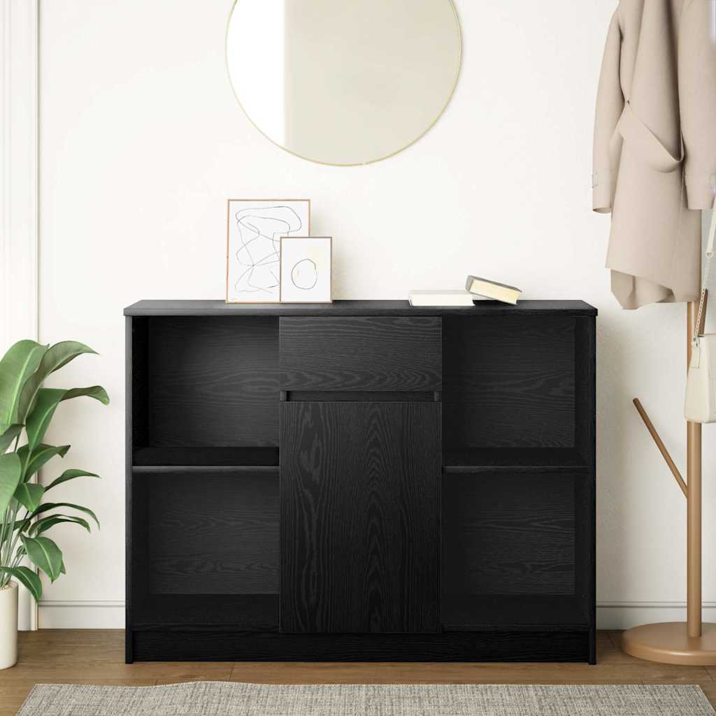 vidaXL Dressoir met lade 101x35x76 cm spaanplaat betongrijs - Aashly