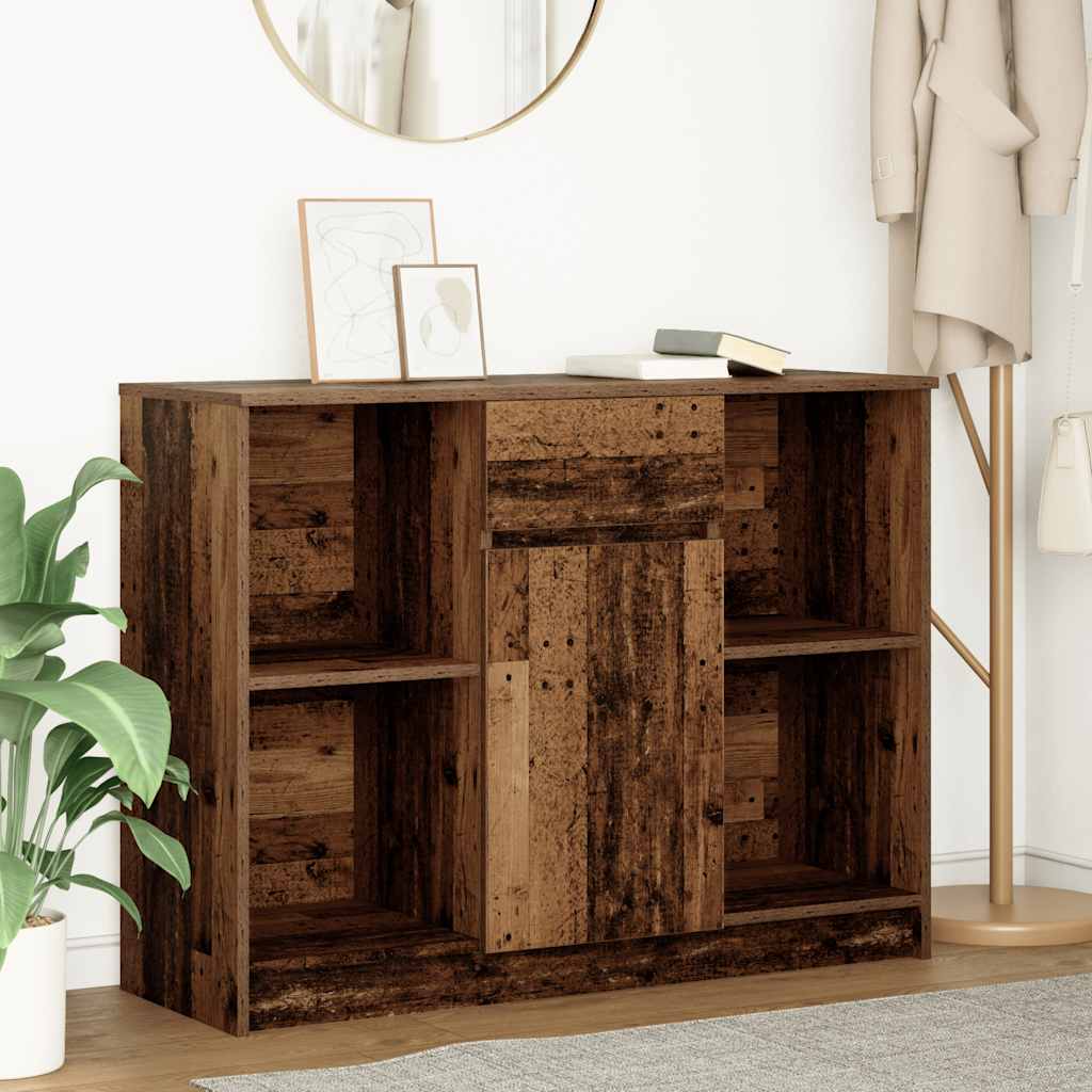 vidaXL Dressoir met lade 101x35x76 cm spaanplaat betongrijs - Aashly