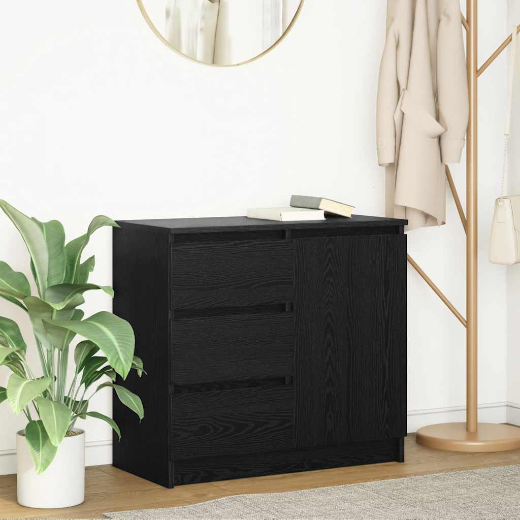 vidaXL Dressoir met lade 71x35x65 cm spaanplaat wit - Aashly