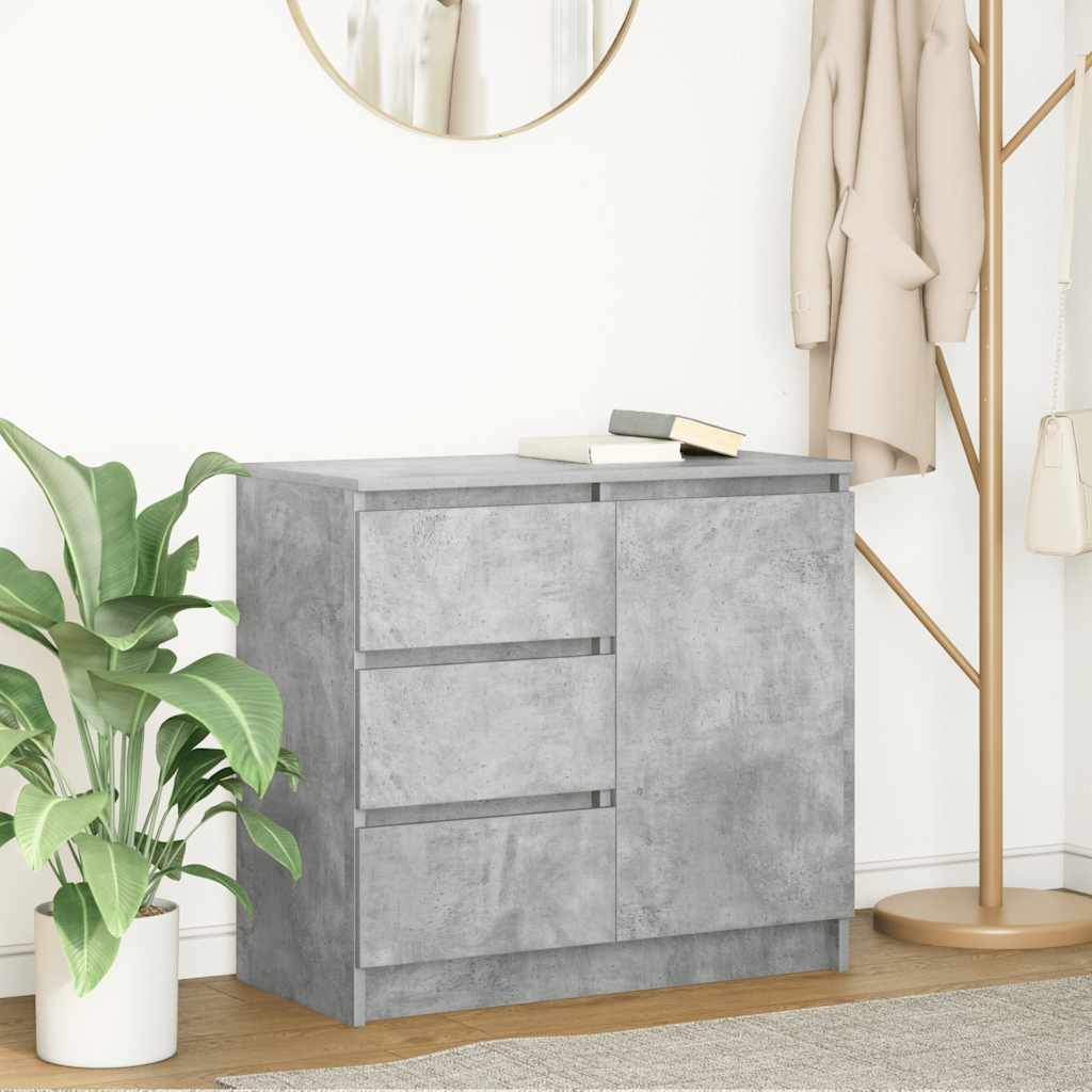 vidaXL Dressoir met lade 71x35x65 cm spaanplaat wit - Aashly