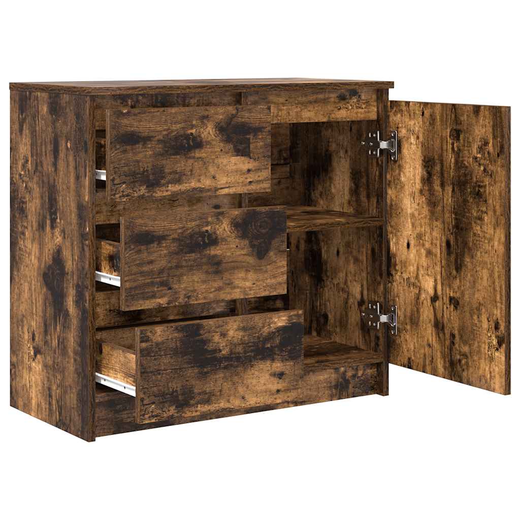 vidaXL Dressoir met lade 71x35x65 cm spaanplaat wit - Aashly