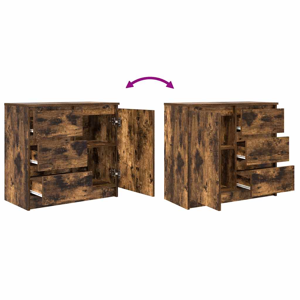vidaXL Dressoir met lade 71x35x65 cm spaanplaat wit - Aashly