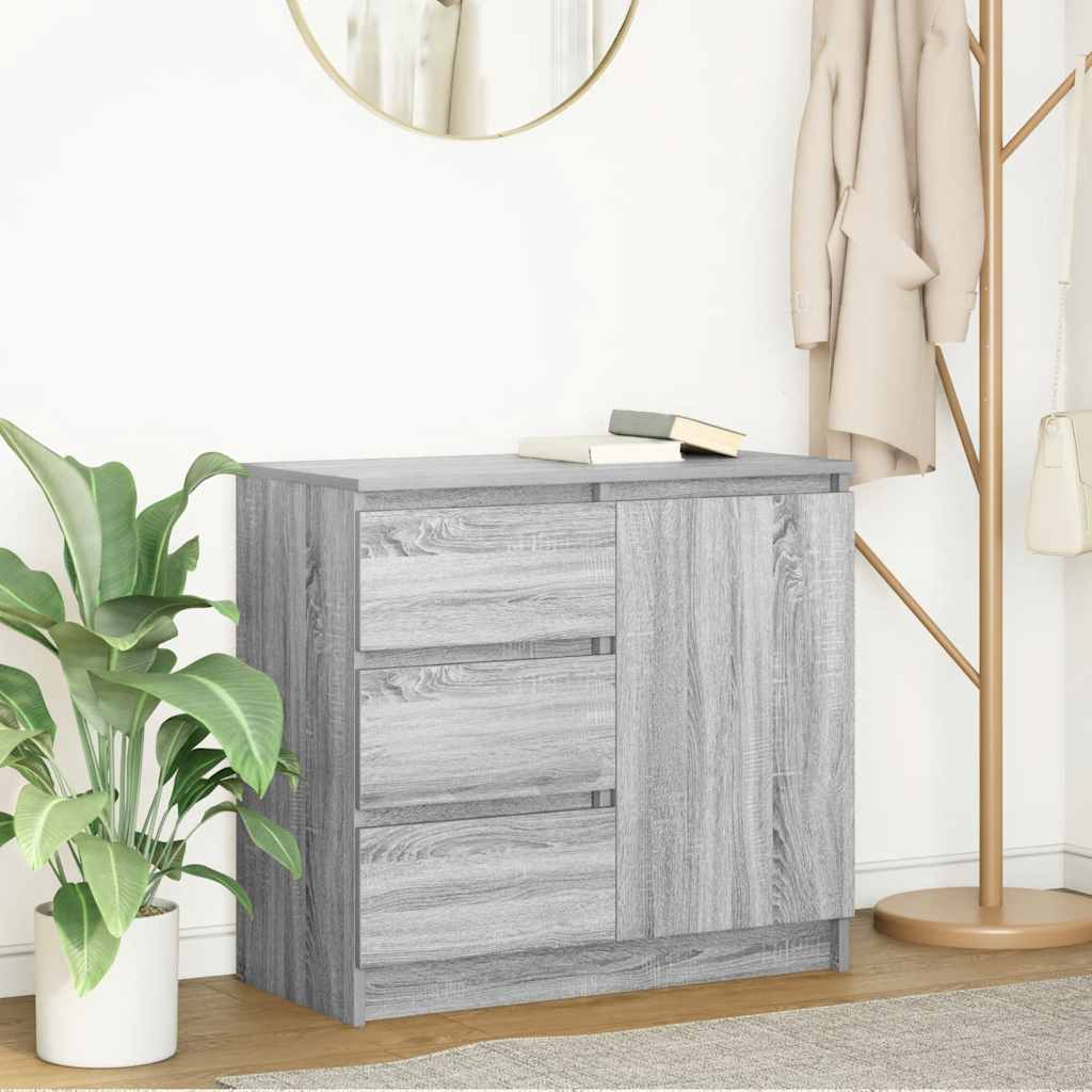 vidaXL Dressoir met lade 71x35x65 cm spaanplaat wit - Aashly