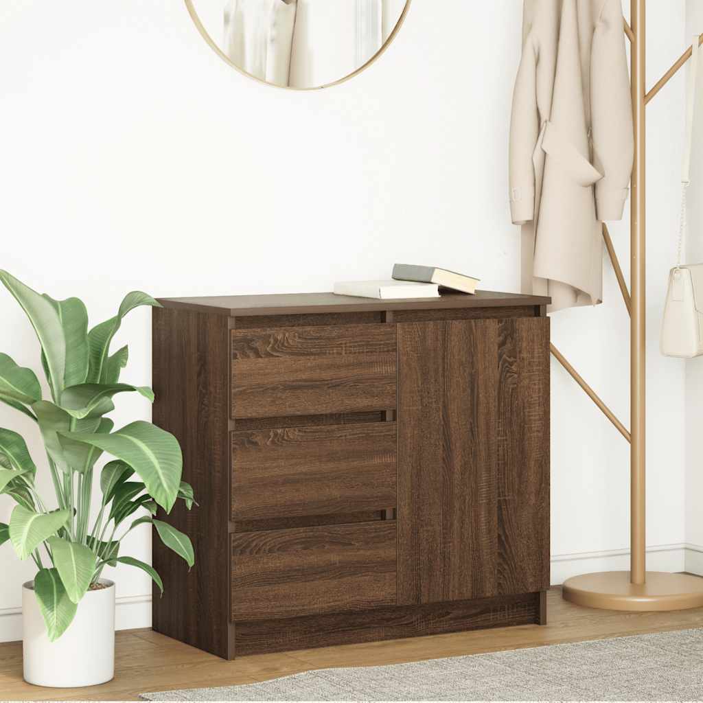 vidaXL Dressoir met lade 71x35x65 cm spaanplaat wit - Aashly