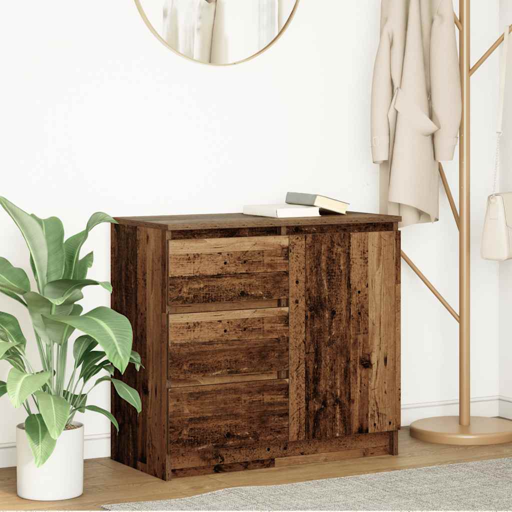 vidaXL Dressoir met lade 71x35x65 cm spaanplaat wit - Aashly