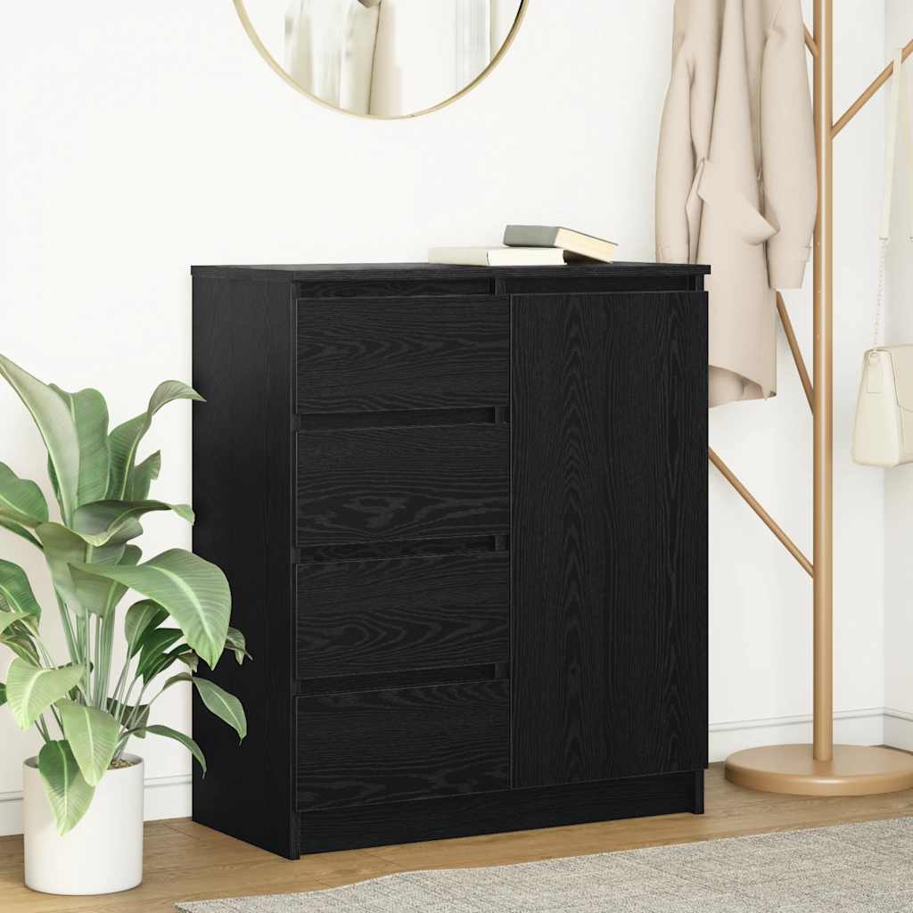 vidaXL Dressoir met lades 71x35x84 cm spaanplaat gerookt eiken - Aashly