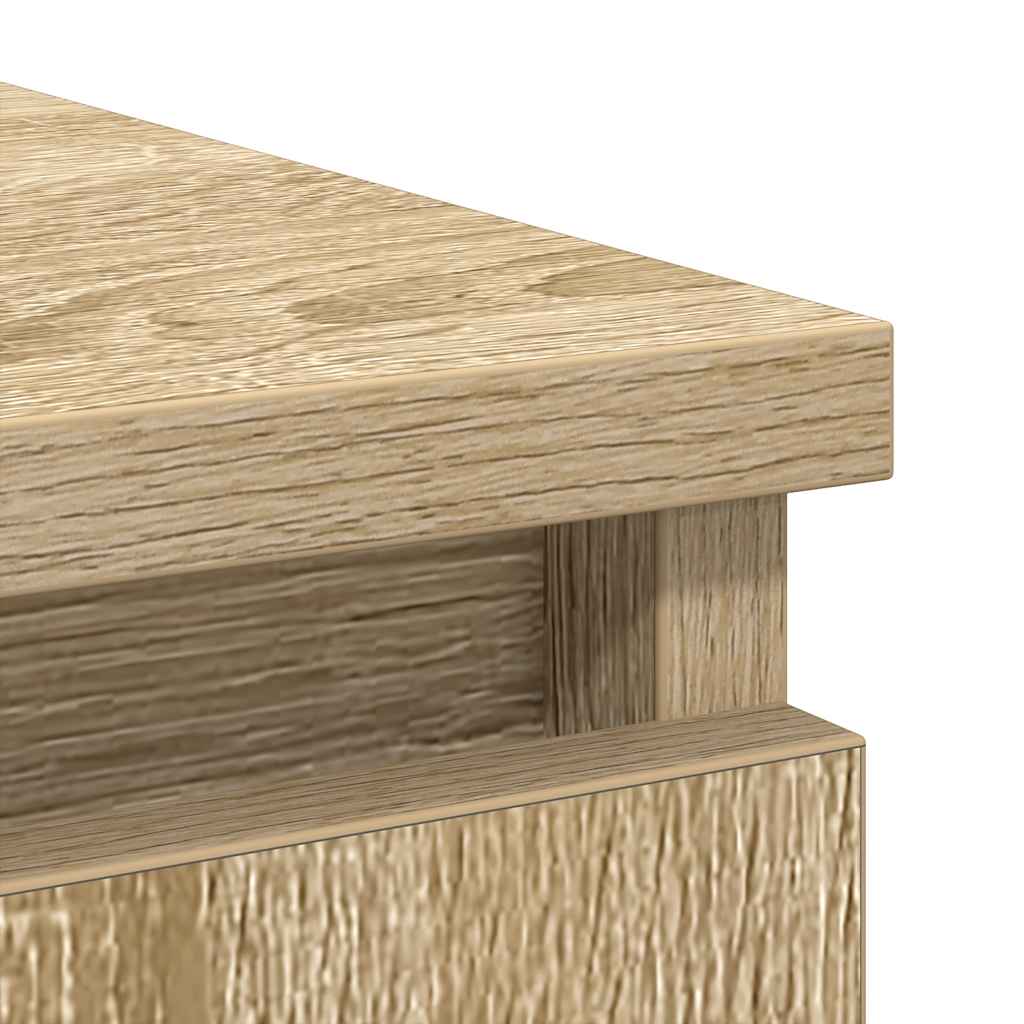 vidaXL Dressoir met lades 71x35x84 cm spaanplaat gerookt eiken - Aashly