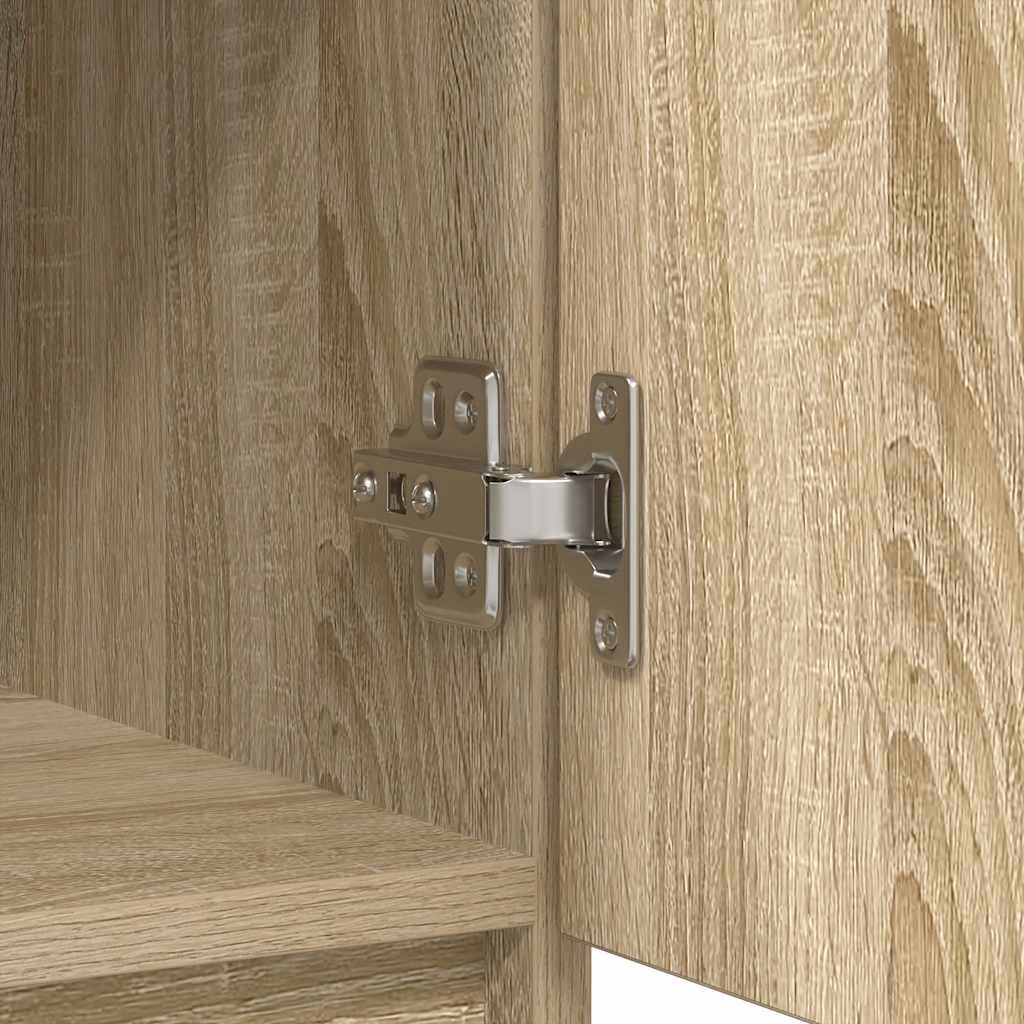 vidaXL Dressoir met lades 71x35x84 cm spaanplaat gerookt eiken - Aashly