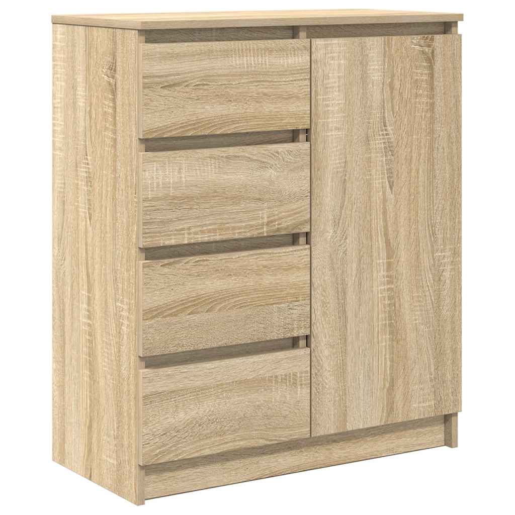 vidaXL Dressoir met lades 71x35x84 cm spaanplaat gerookt eiken - Aashly
