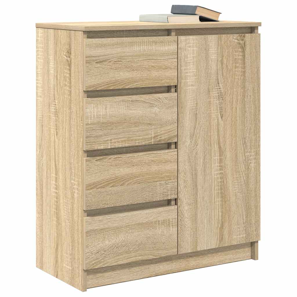 vidaXL Dressoir met lades 71x35x84 cm spaanplaat gerookt eiken - Aashly