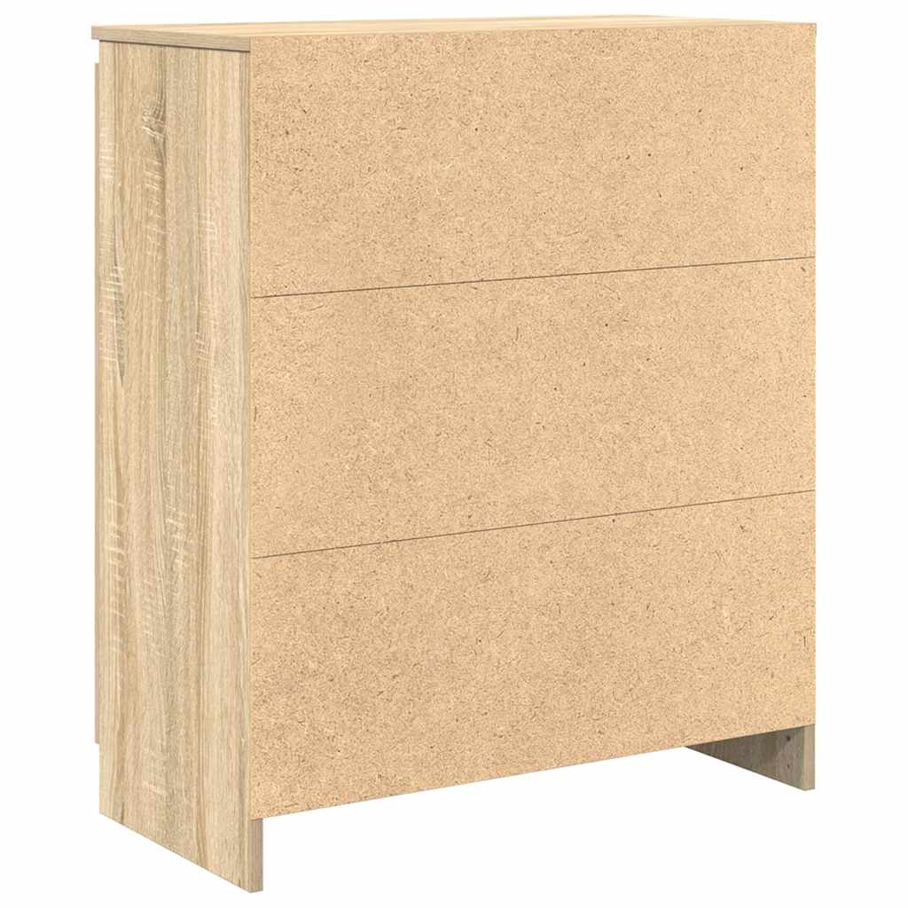 vidaXL Dressoir met lades 71x35x84 cm spaanplaat gerookt eiken - Aashly