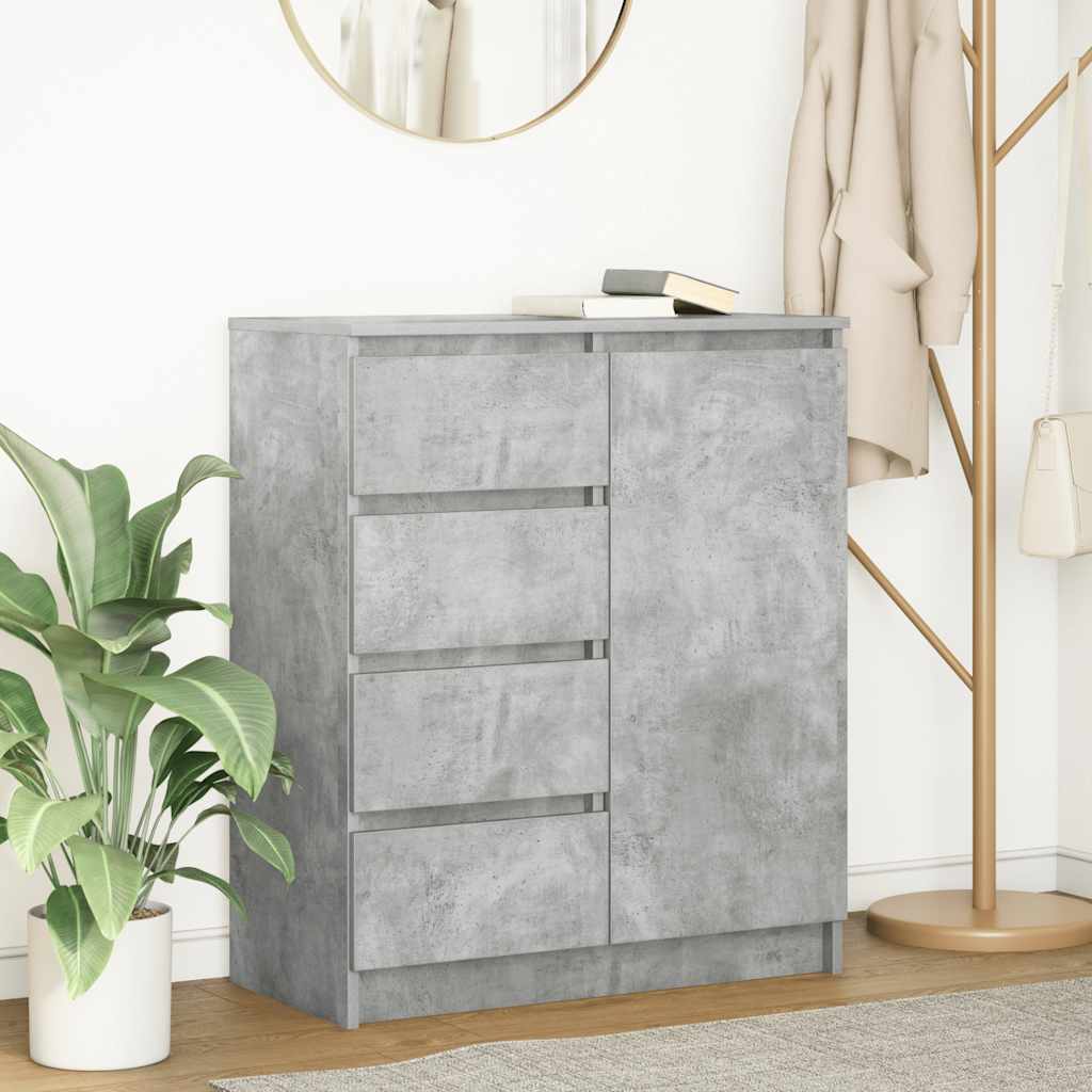vidaXL Dressoir met lades 71x35x84 cm spaanplaat gerookt eiken - Aashly