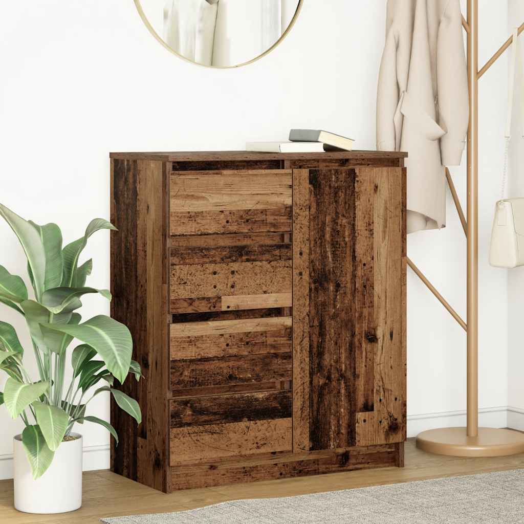 vidaXL Dressoir met lades 71x35x84 cm spaanplaat gerookt eiken - Aashly
