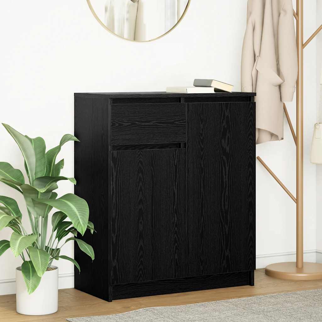 vidaXL Dressoir met lade 71x35x84 cm spaanplaat betongrijs - Aashly
