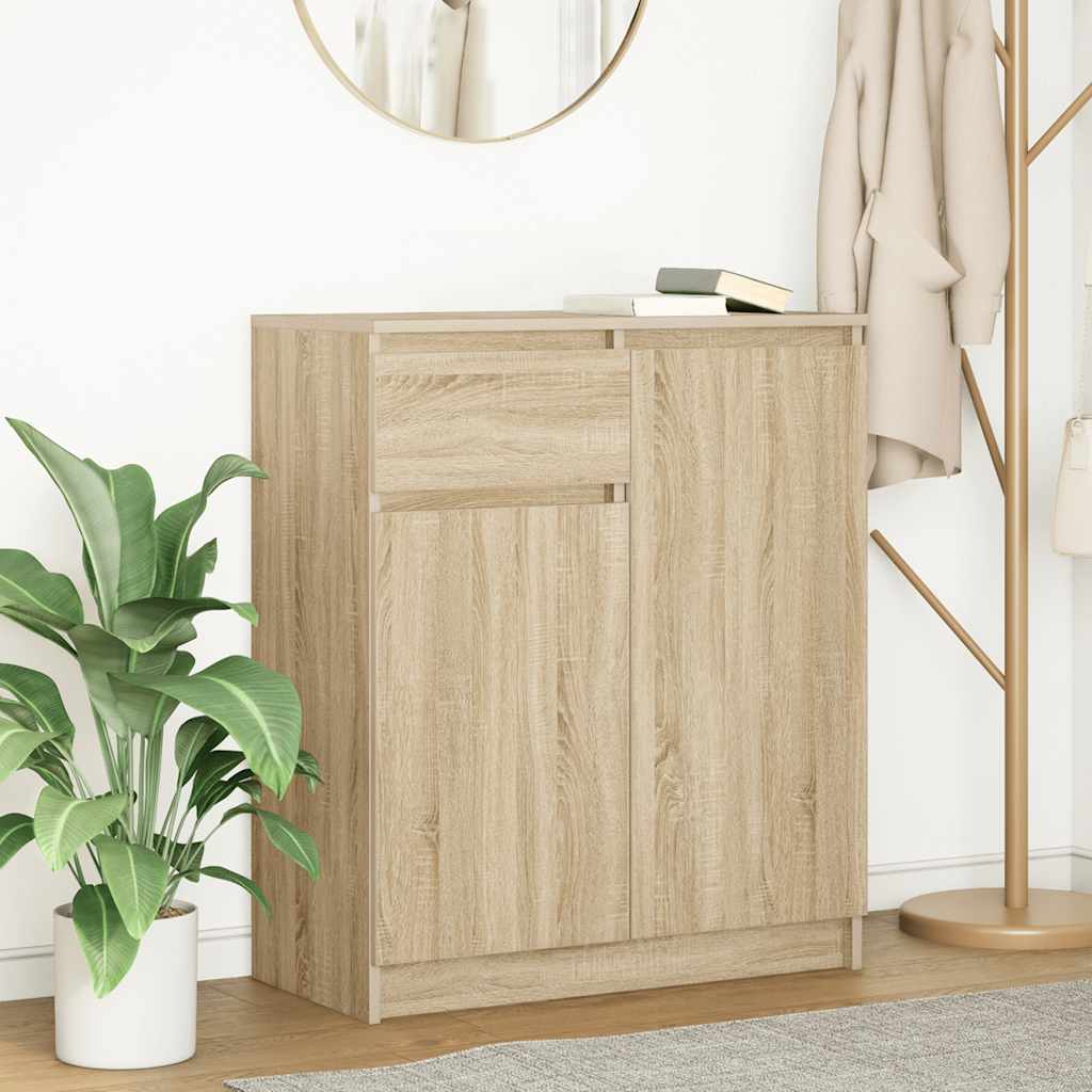 vidaXL Dressoir met lade 71x35x84 cm spaanplaat betongrijs - Aashly